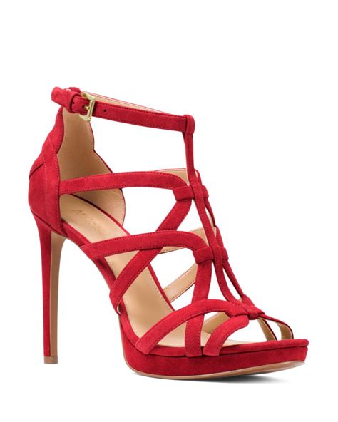michael kors red high heel shoes
